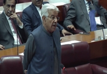 Khawaja Asif criticizes opposition's stance on operation Azm-e-Istehkam