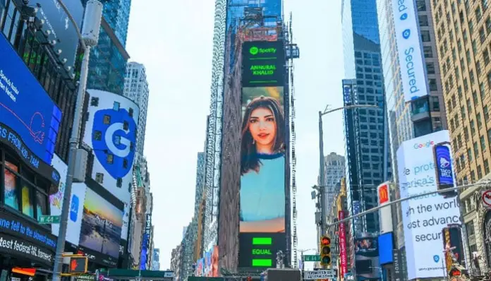 Pakistani Annural Khalid lights up Times Square as Spotify's 'EQUAL Ambassador'