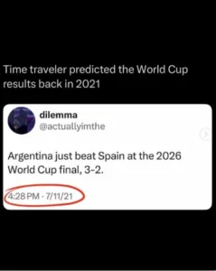 World Cup prediction tweet