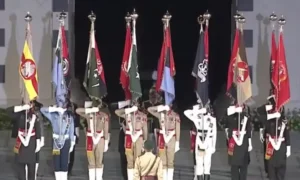 The Yadgar-i-Fatah monument, built to honour Pakistan’s martyrs and commemorate the state-designated “Marka-i-Haq,” was inaugurated in