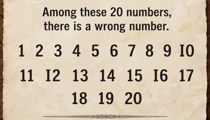 Find the mistake in 1 to 20