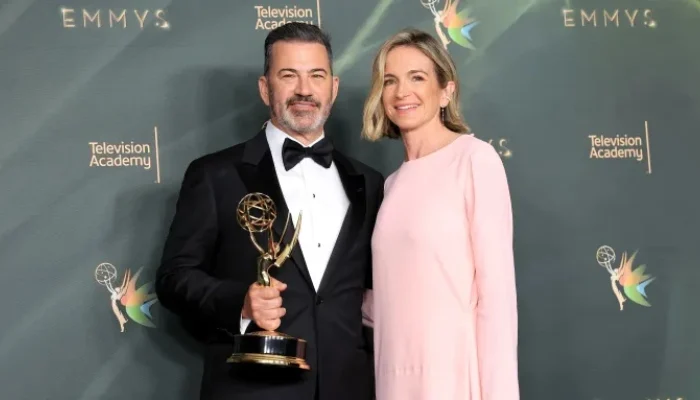 Jimmy Kimmel scores Emmy win, shares moment with wife Molly