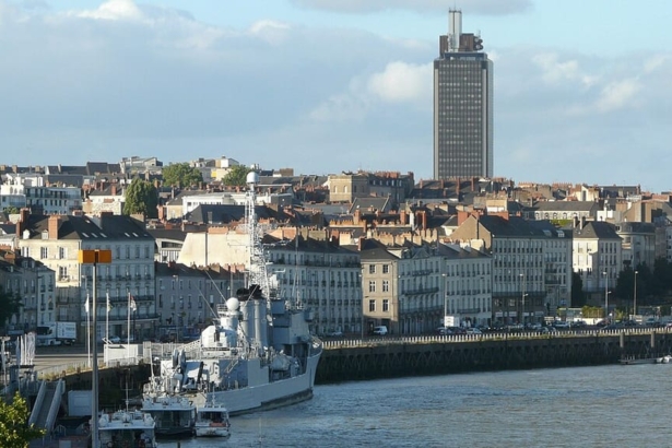 A view over the city of Nantes in western France