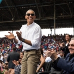 Raul Castro at a baseball game in Havana