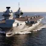 Royal Navy aircraft carrier HMS Queen Elizabeth at sea