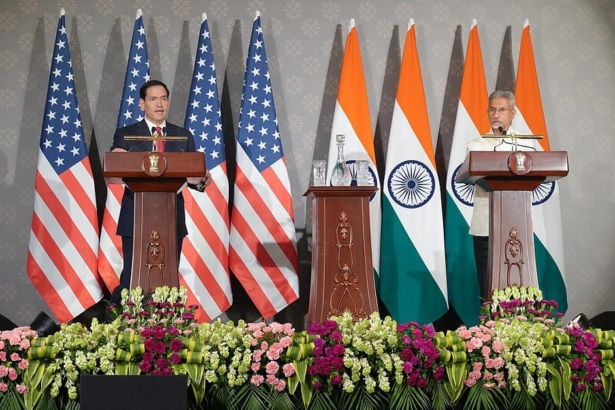 Marco Rubio and Indian External Affairs Minister S Jaishankar at a joint press event