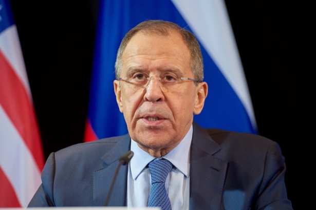Russian Foreign Minister Sergey Lavrov addressing the media in Munich in 2016