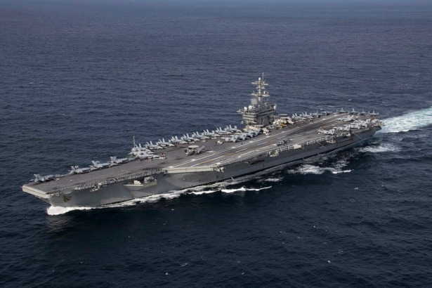 The aircraft carrier USS Abraham Lincoln under way at sea