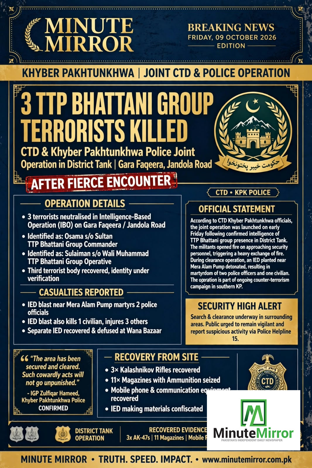 CTD & POLICE JOINT INTELLIGENCE-BASED OPERATI...